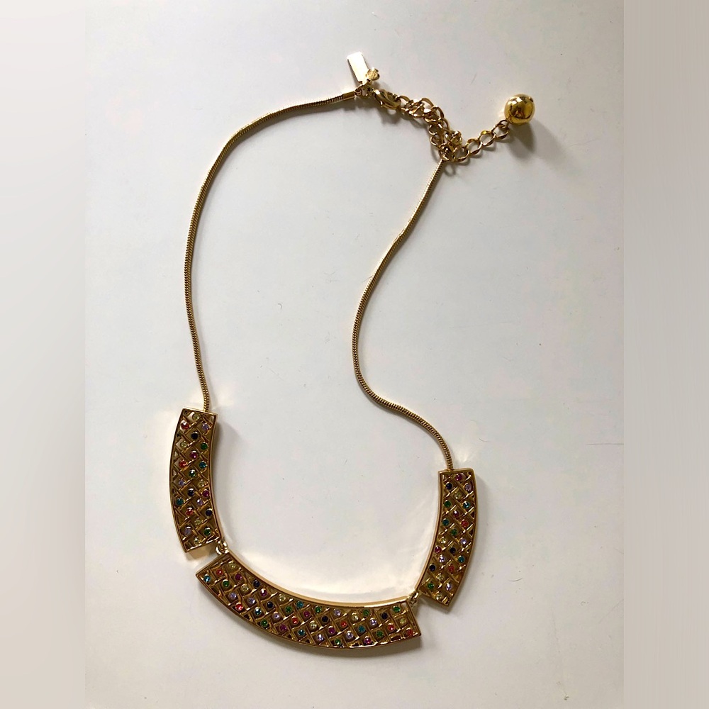 kate spade ♠️ rainbow jeweled triptych necklace
